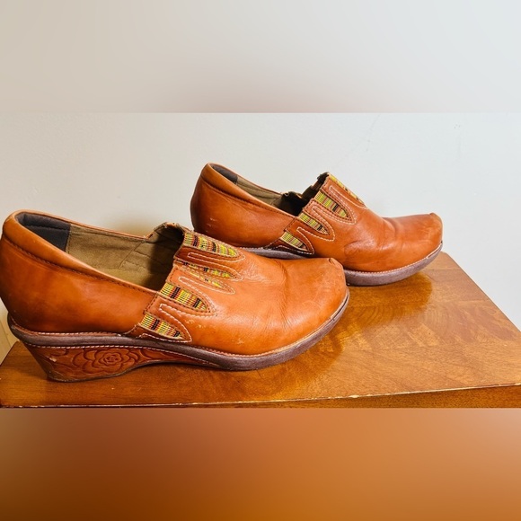 Spring Step L'Artiste Swedish Style‎ Clog Mule Cognac Leather Size 42 Festival - Picture 3 of 11